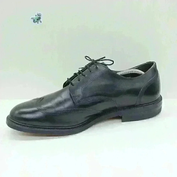 Vintage Imperial Executive Men's Black Leather Wingtip Union Made Shoes Size US - Picture 4 of 10